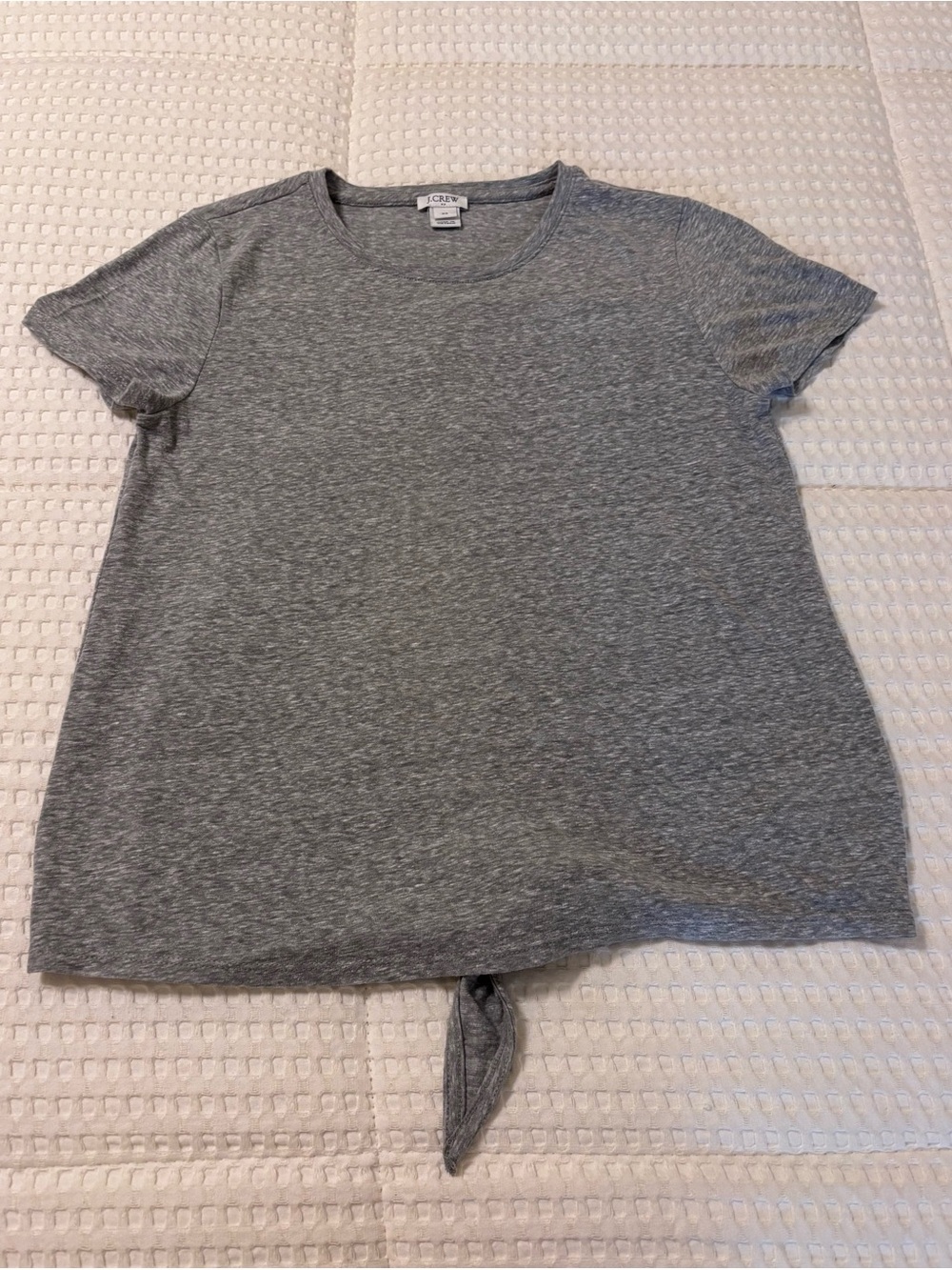 J. Crew Factory Women's Gray Tie-Hem Short Sleeve Tee
